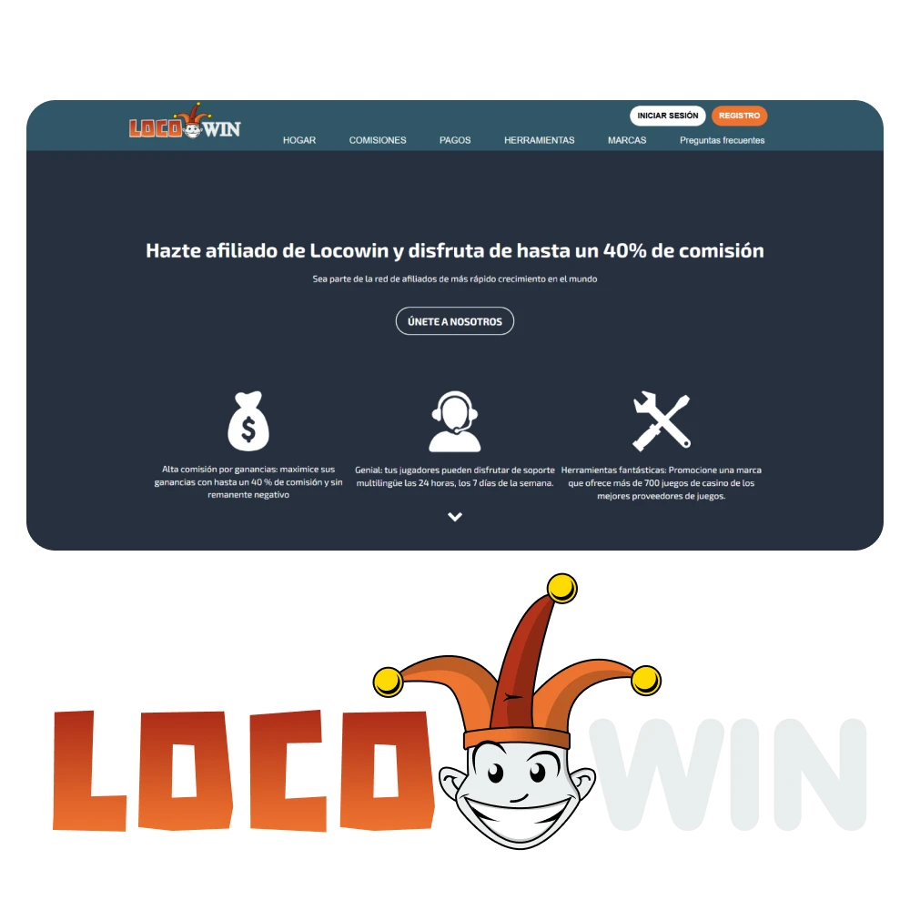 Regístrate en LocoWin y únete al programa de afiliados para ganar dinero.