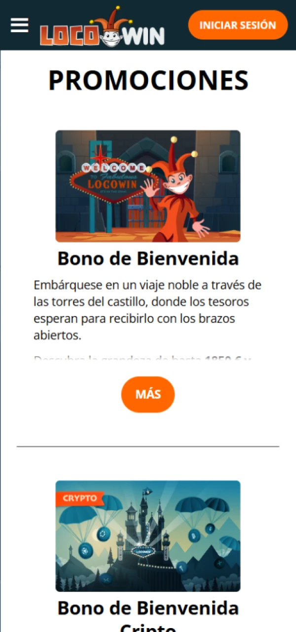 Regístrate en LocoWin y consigue bonos para el casino y las apuestas deportivas.