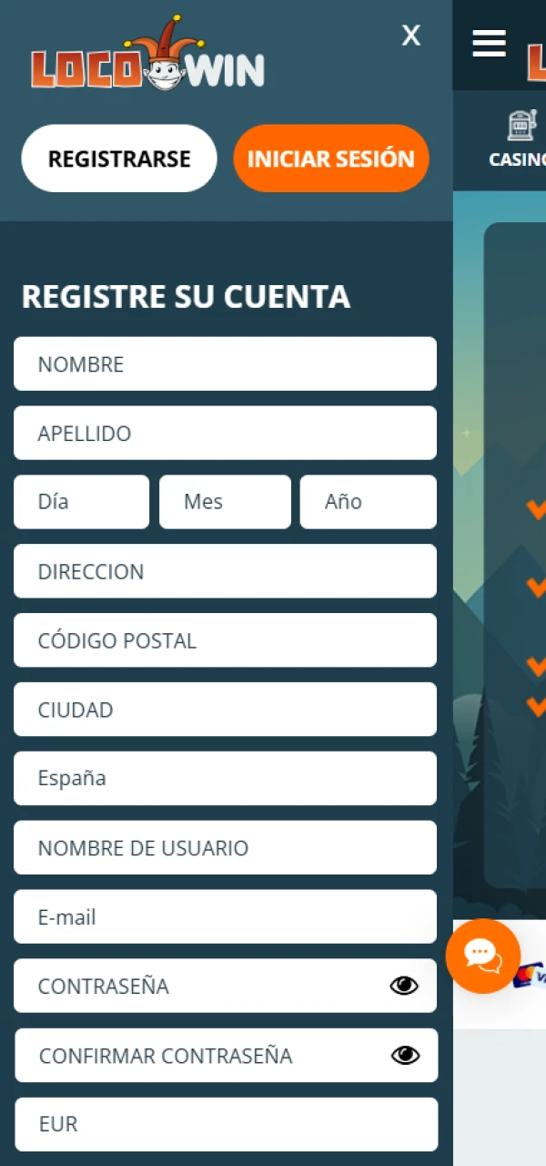 Crea fácilmente una cuenta en la aplicación LocoWin.