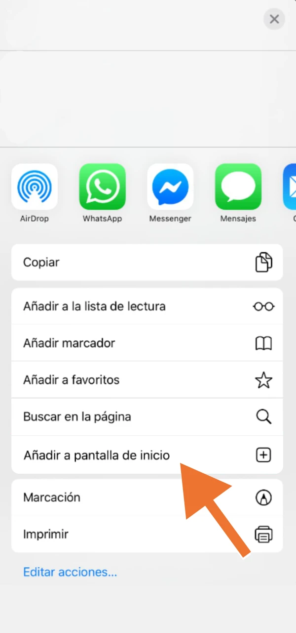 Elige una opción para añadir el acceso directo a LocoWin.