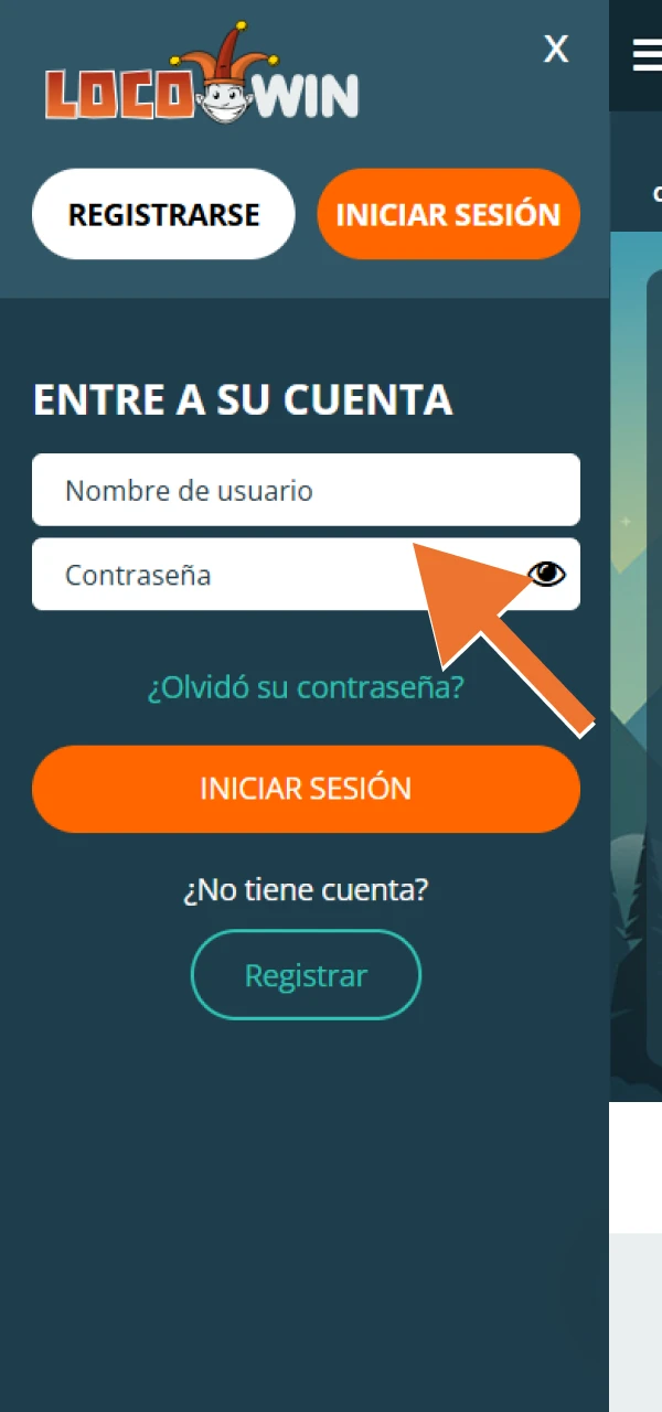 Introduzca su nombre de usuario y contraseña para acceder a su cuenta de LocoWin.