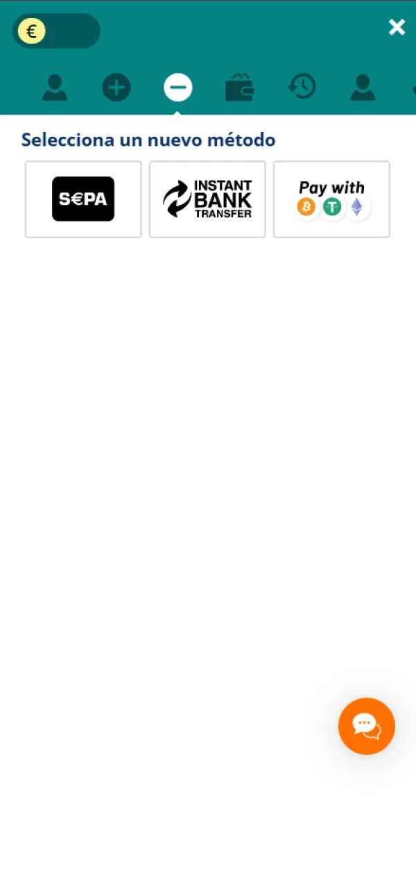 Elige un método para retirar dinero de LocoWin.