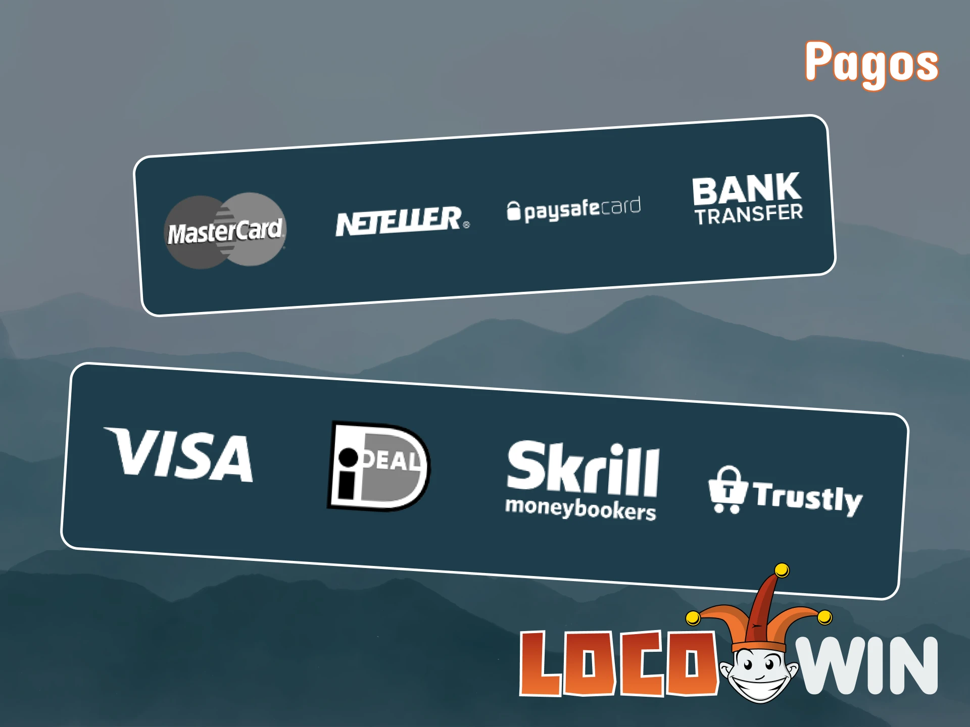 Puedes utilizar cualquier sistema de pago disponible en el programa de afiliados de LocoWin.