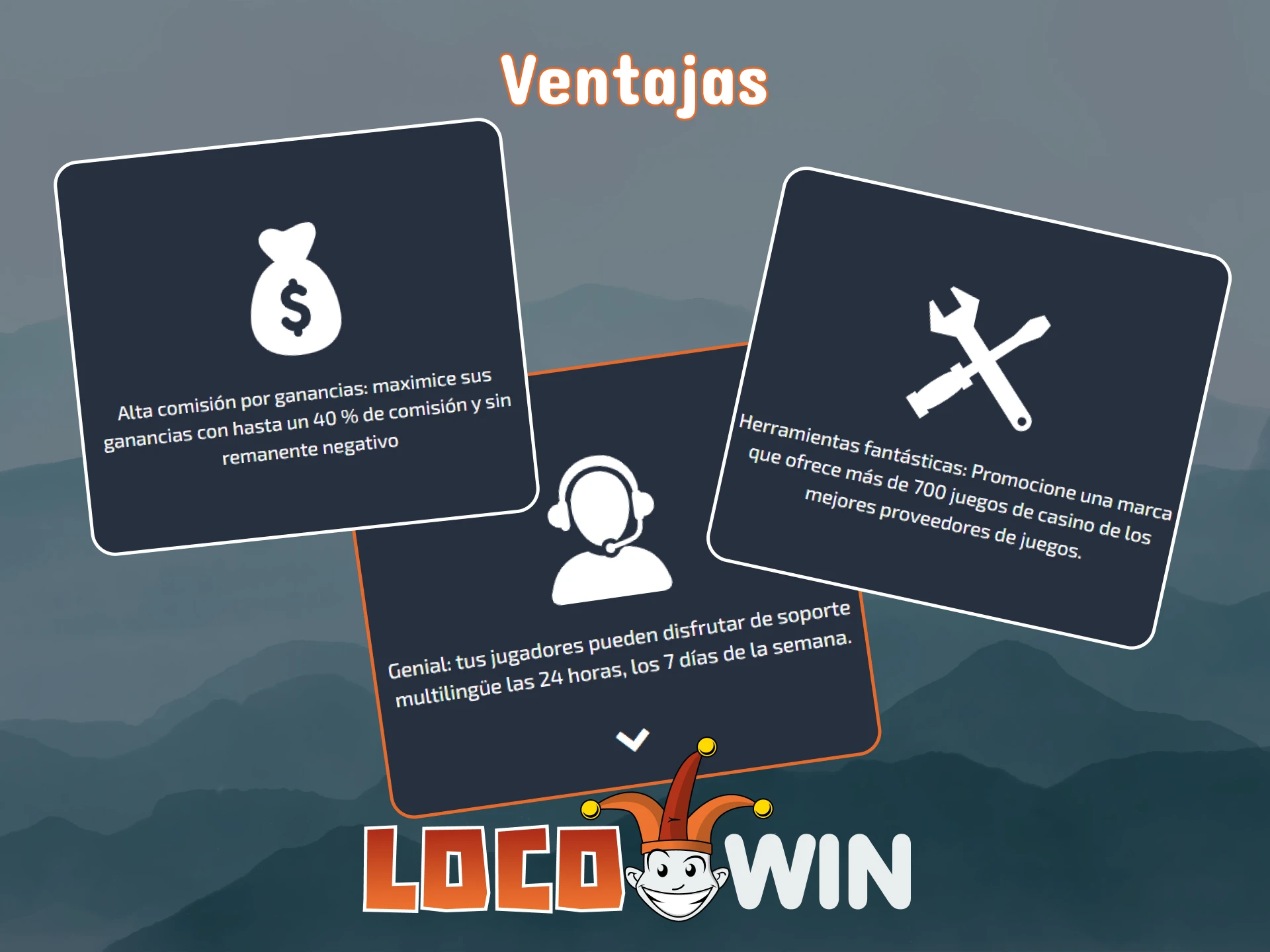 Echa un vistazo a las principales ventajas del programa de afiliados de LocoWin.