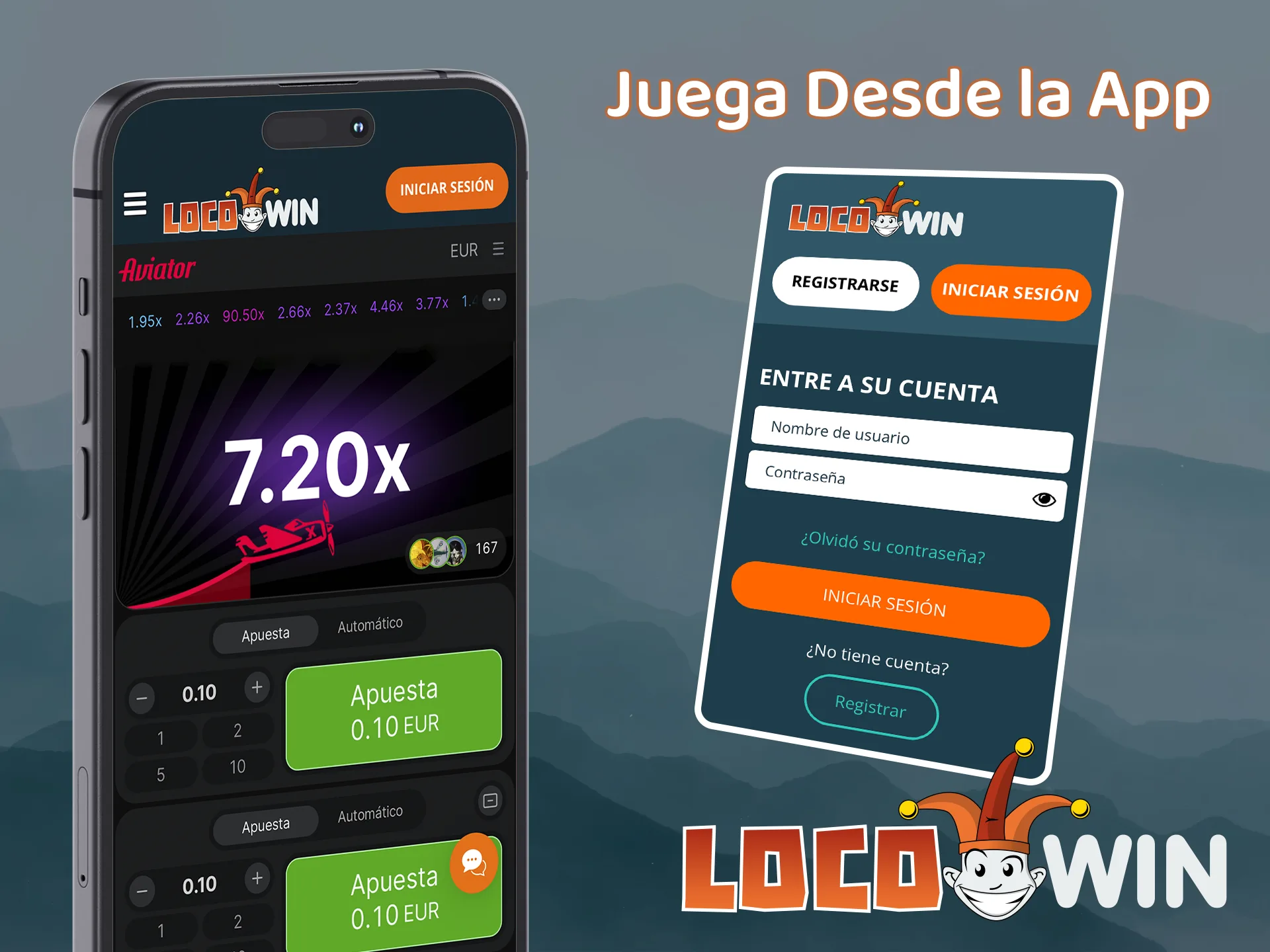 Utilice la aplicación móvil oficial de LocoWin para jugar a Aviator.