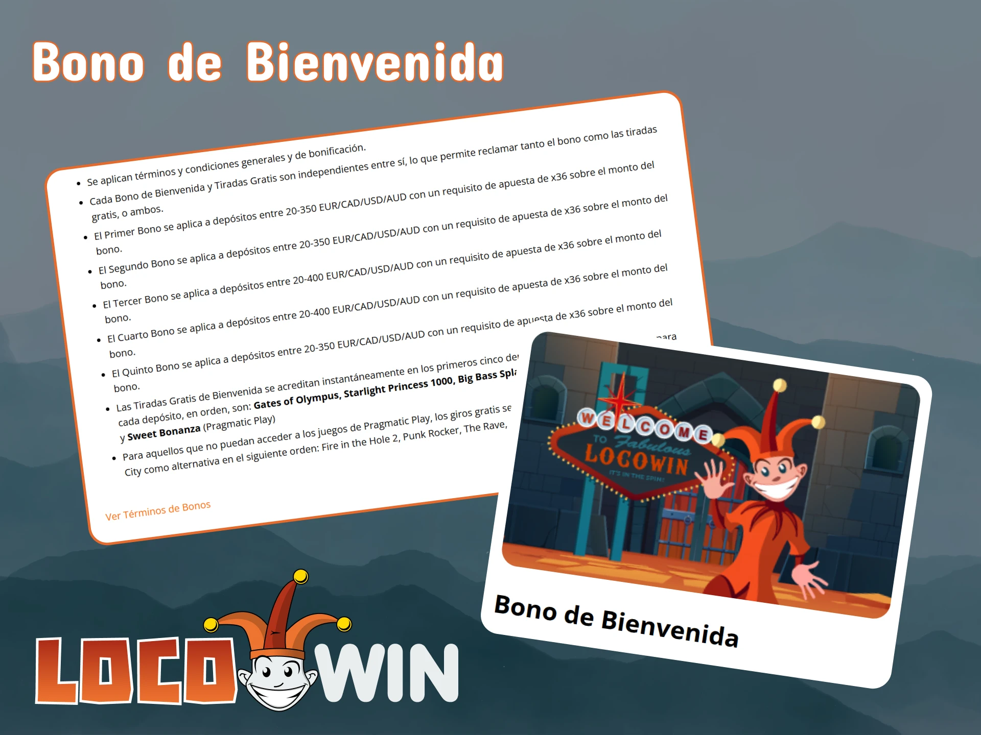Regístrate en LocoWin y obtén un bono de bienvenida de la plataforma.