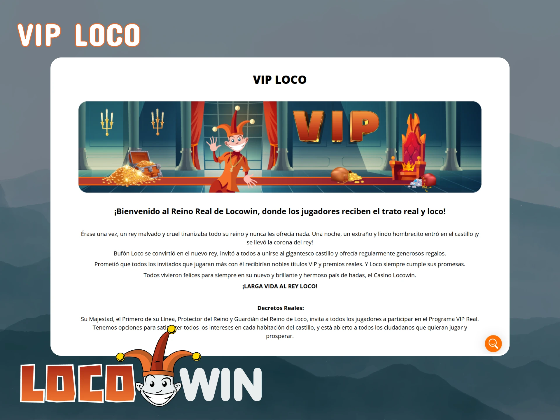Únete al programa VIP de la plataforma LocoWin.
