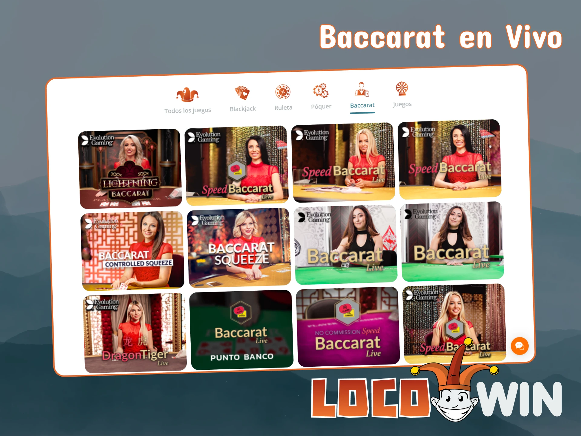 Disfruta jugando al baccarat en la página web de LocoWin.