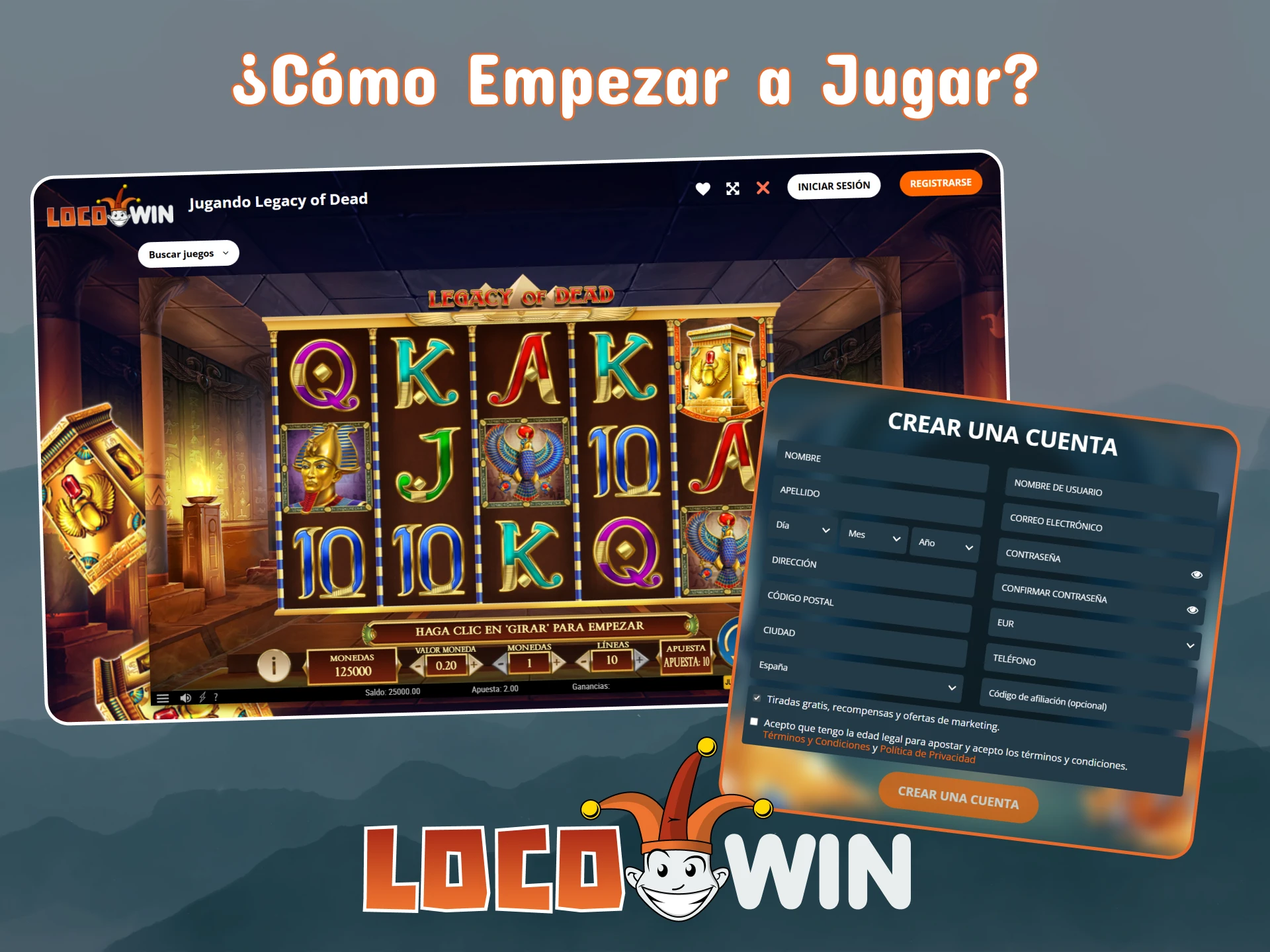 Únete a la plataforma LocoWin para empezar a jugar a juegos de casino.