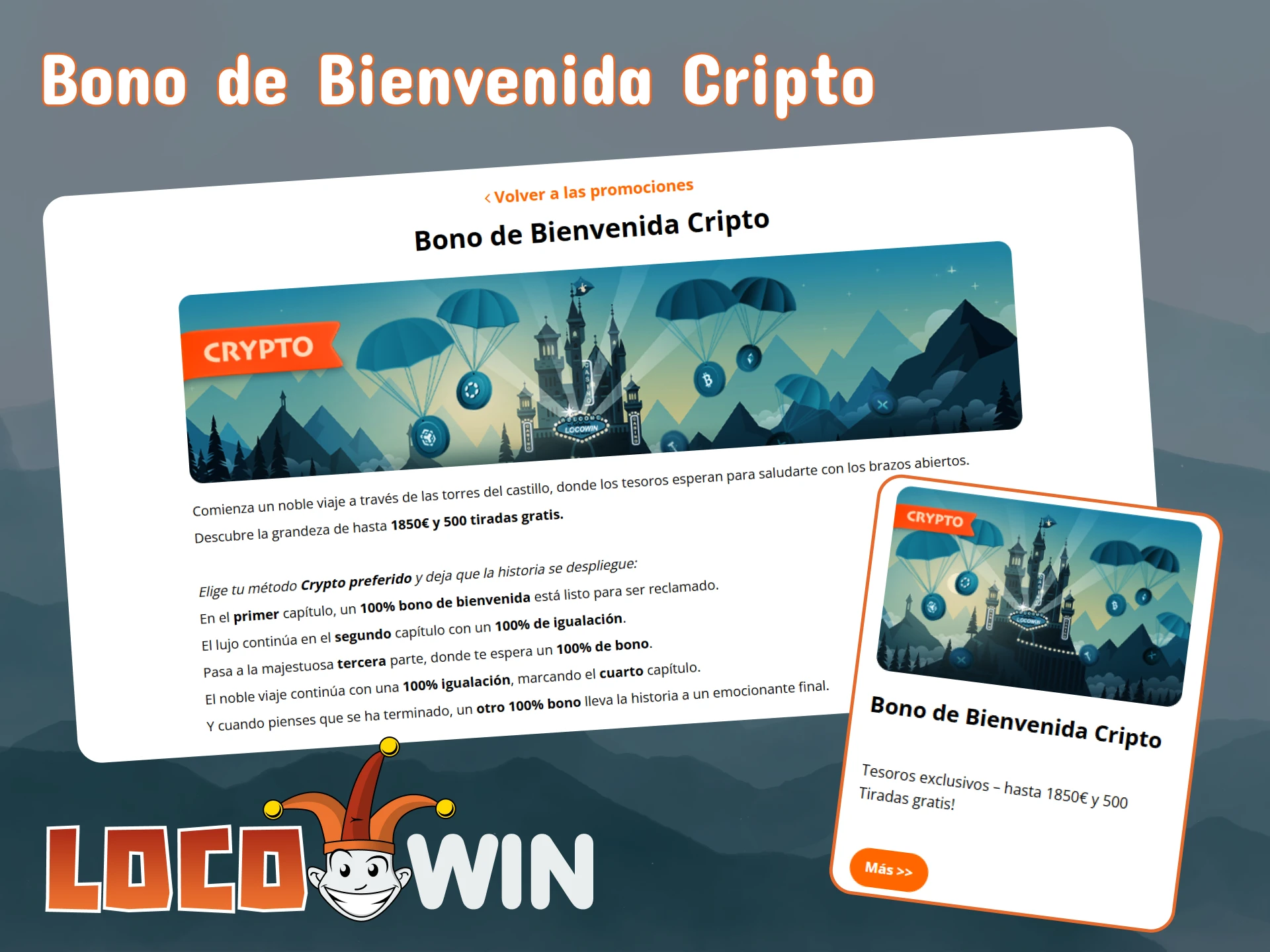 Descubre el bono de bienvenida cripto de LocoWin.