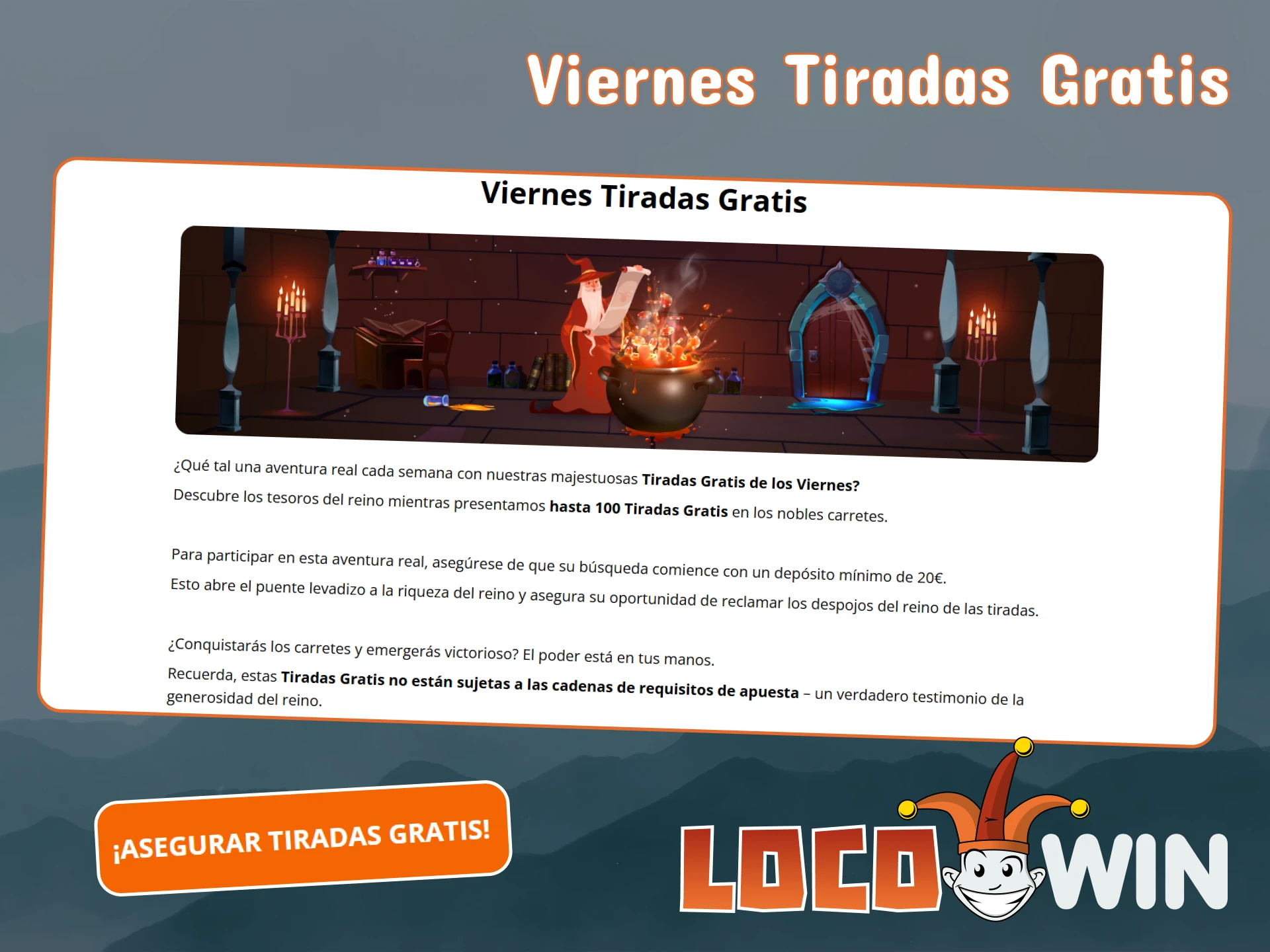 Consigue un bono de tiradas gratis los viernes en el casino LocoWin.