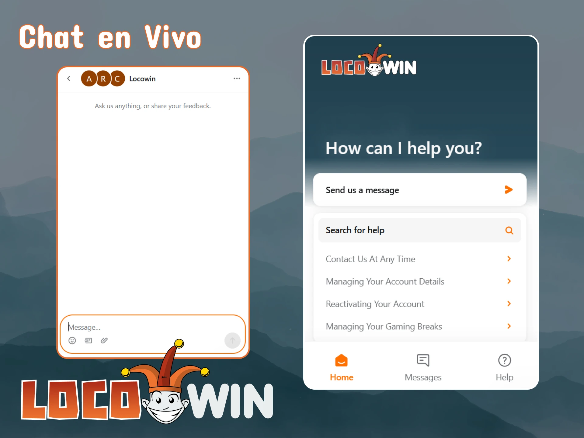 Abre el chat en vivo de LocoWin para hacer preguntas.