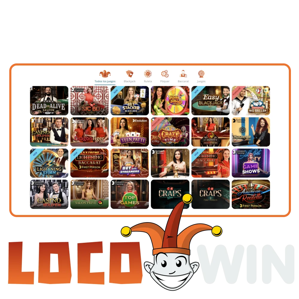 Disfruta jugando en el casino en vivo en la página web oficial de LocoWin.