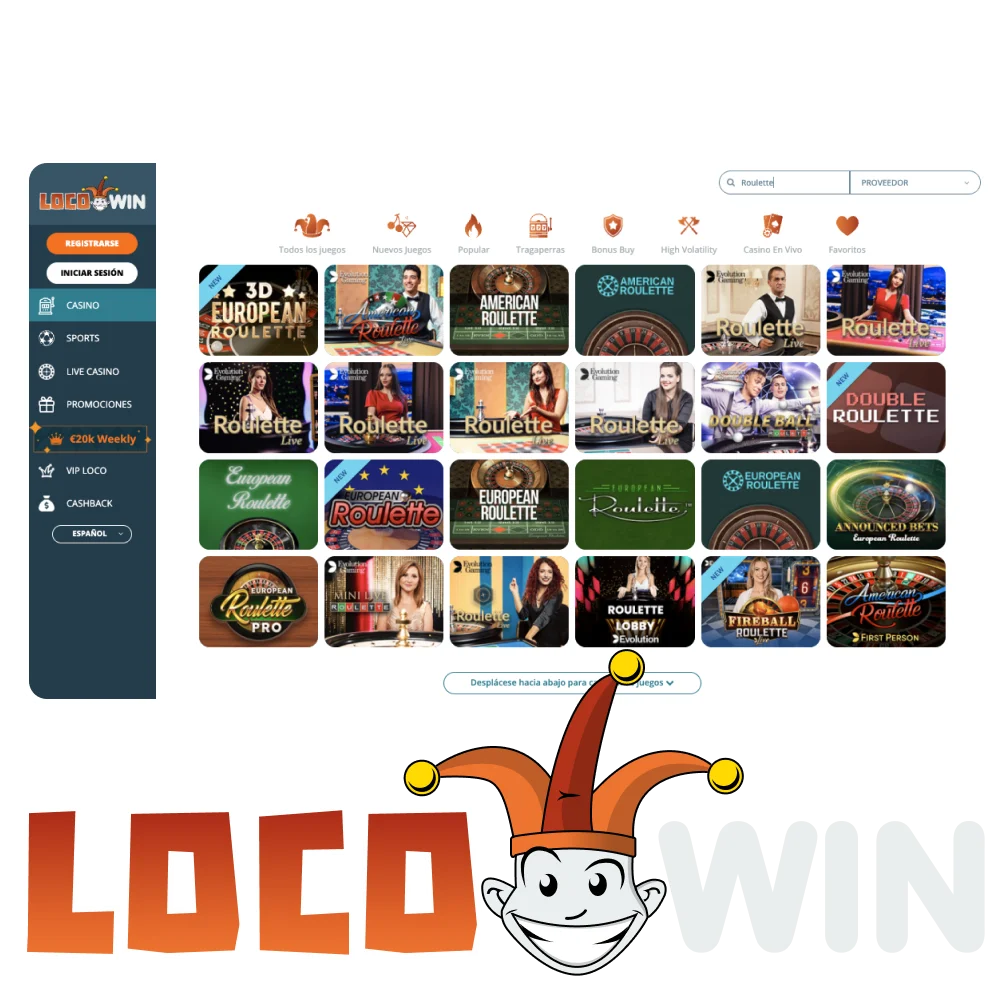 Disfruta jugando a la ruleta en la página web oficial de LocoWin.