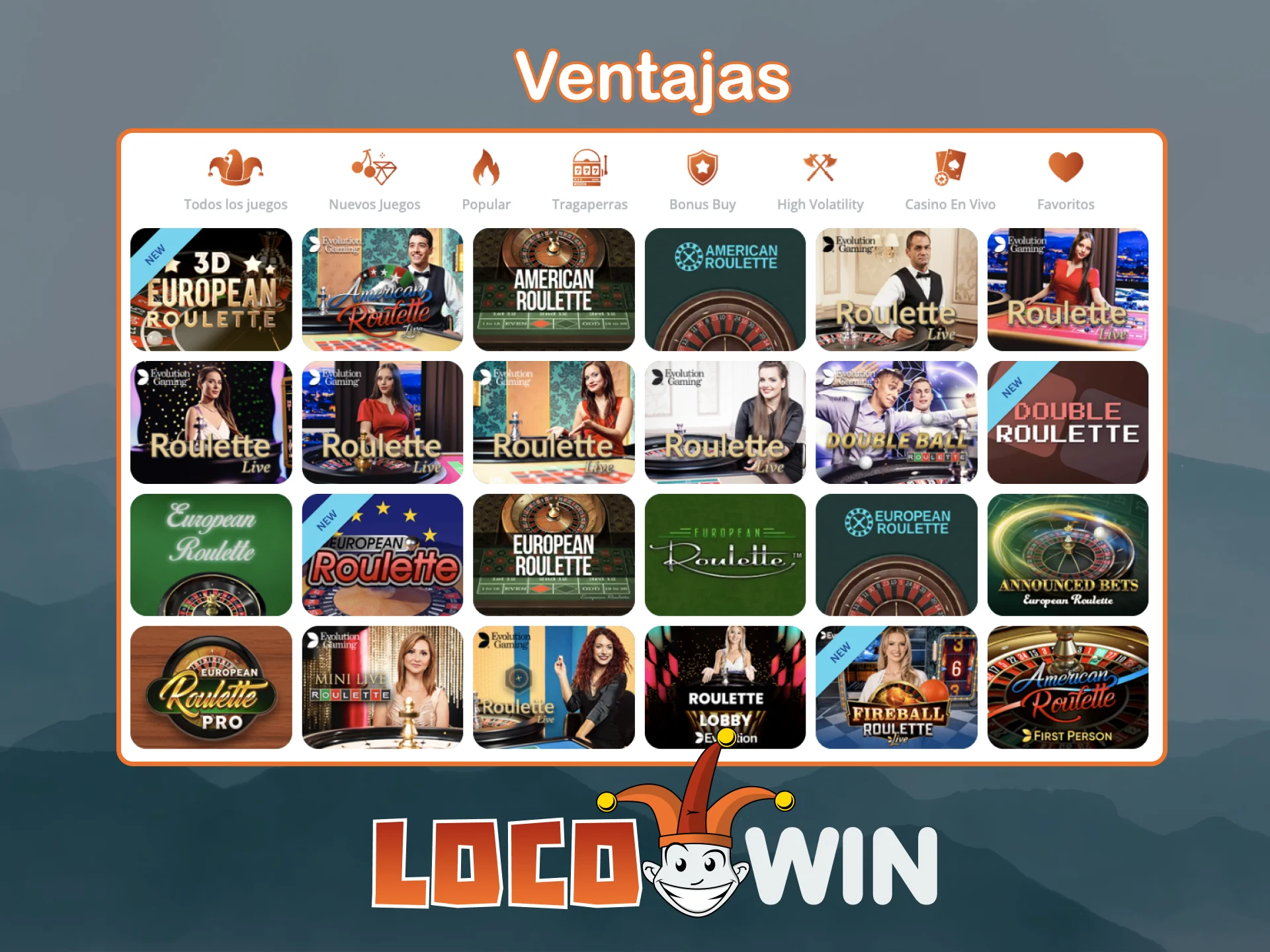 Disfrute de todas las ventajas de jugar a la ruleta en el sitio web del casino LocoWin.